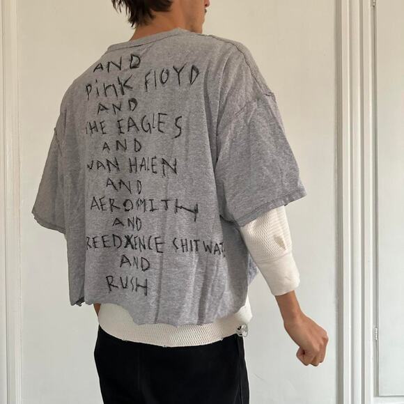 Vintage Cropped Biker I hate Grateful Dead Band Tee Shirt - Picture 6 of 7